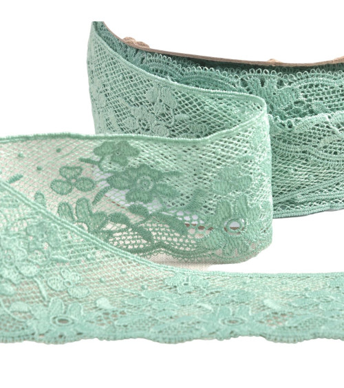 Lace flowers 50mm light khaki green