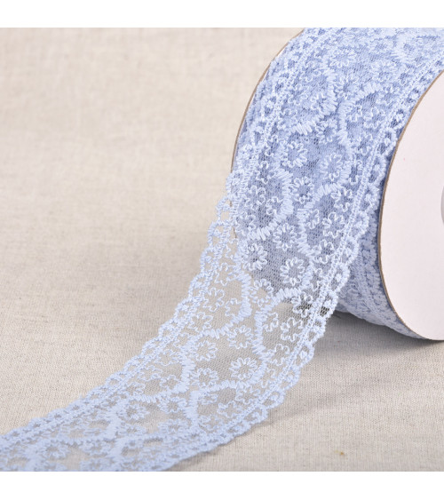 Lace between two small flowers 55mm lavender blue