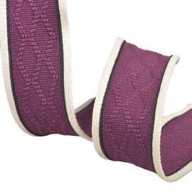 Galon tricot losange 33mm violet