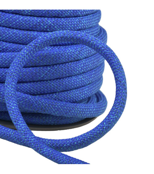 Bobina de 15m de cordón jaspeado para asas de bolso 10mm azul royal