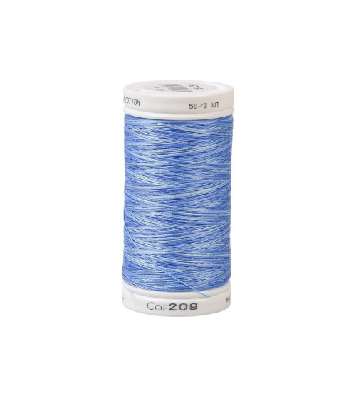 Variagated cotton thread 500m high quality blue