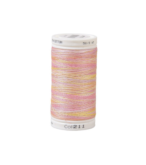 Filo di cotone variegato 500 m rosa di alta qualità