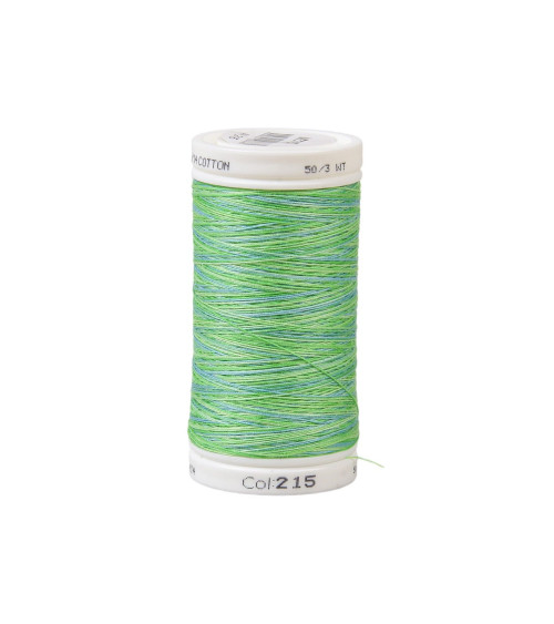 Variagated cotton thread 500m high quality green