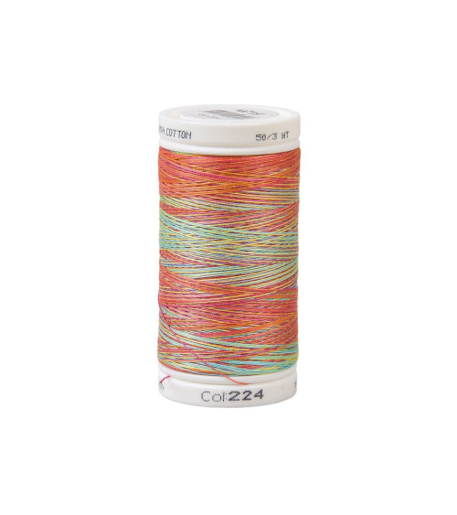 Variagated cotton thread 500m high quality orange green