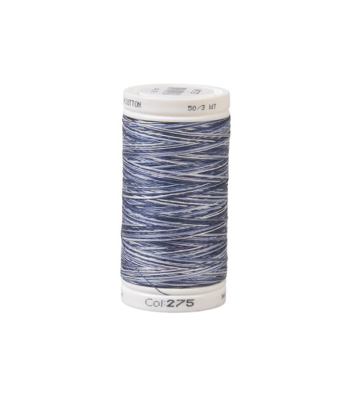 Variagated cotton thread 500m high quality black blue