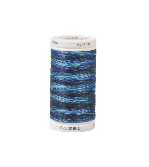 Variagated cotton thread 500m high quality blue