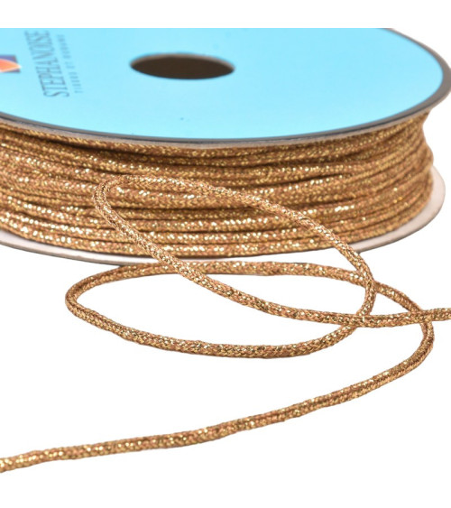 2mm brown/gold metal mottled cord by the meter