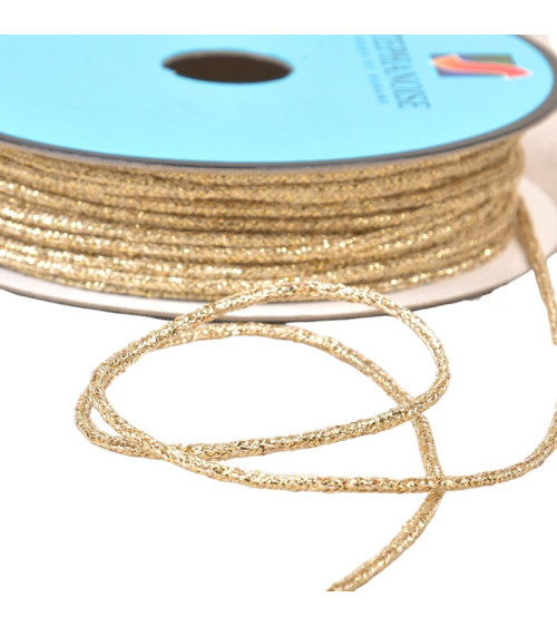 Spool of 30m of 2mm ecru/gold metal mottled cord