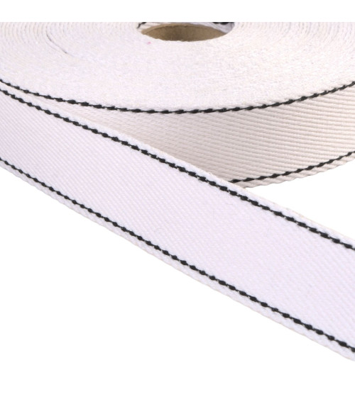 20m reel of saddle stitch strap 30mm white