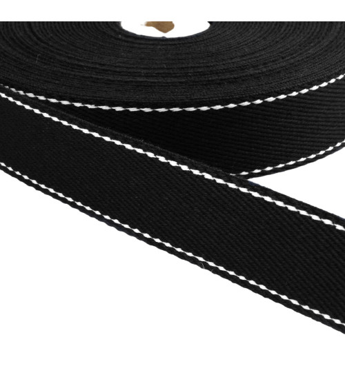 20m reel of saddle stitch strap 30mm black