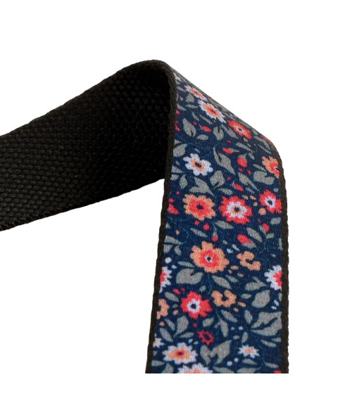 20m reel of 30mm navy blue flower strap