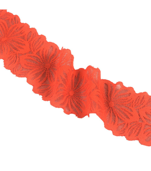 Bobbin 15m elastic lace flowers 57mm bengal