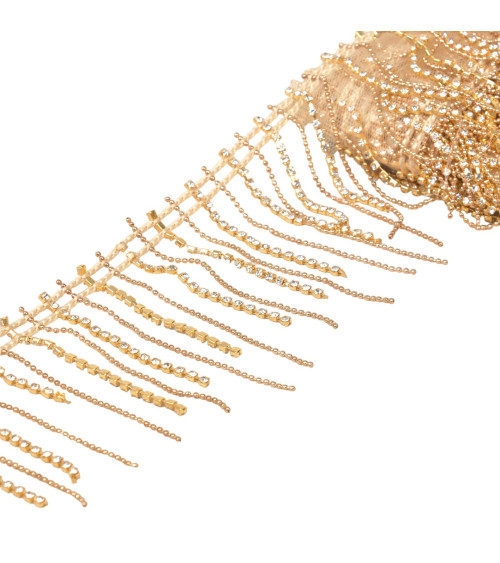 80mm ecru/gold chain fringe per meter