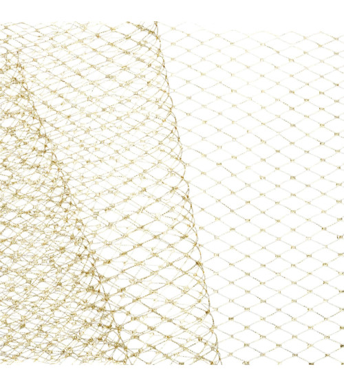 Mesh veil for hats 250mm ecru/gold per meter