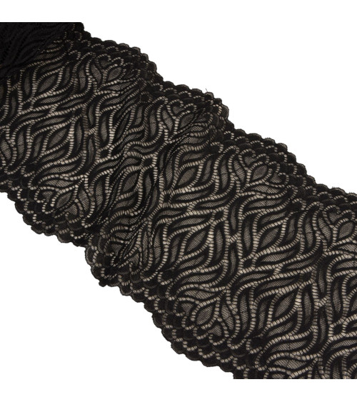 Flame elastic lace 200mm black per meter