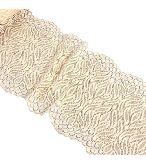 Flame elastic lace 200mm ecru per meter