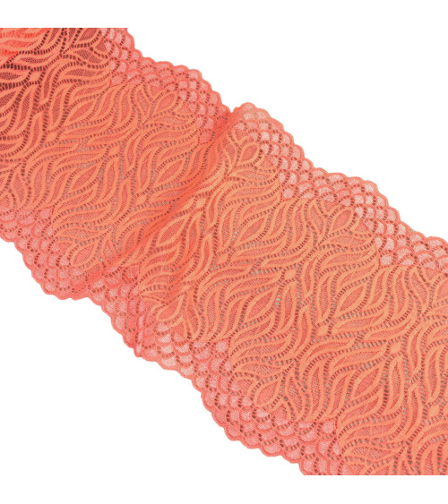 Elastic flame lace 200mm salmon by the meter