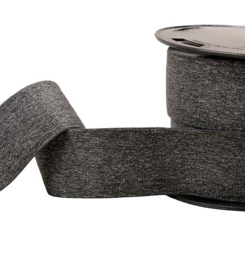 Soft elastic 40mm gray black by the meter