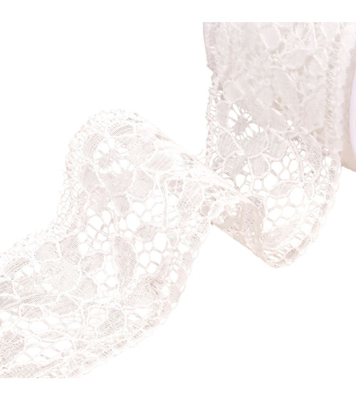 Rachel lace flowers 60mm white per meter