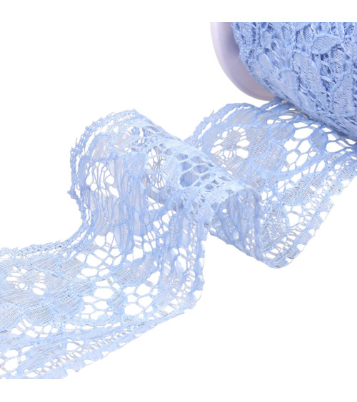 Rachel lace flowers 60mm lavender blue by the meter