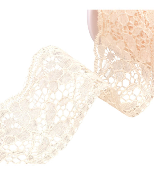 Rachel lace flowers 60mm ecru per meter