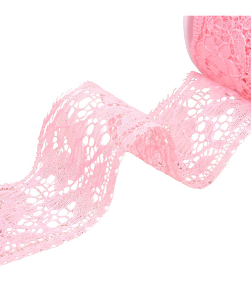 Rachel lace flowers 60mm light pink per meter