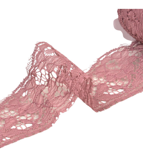 Rachel lace flowers 60mm old pink per meter