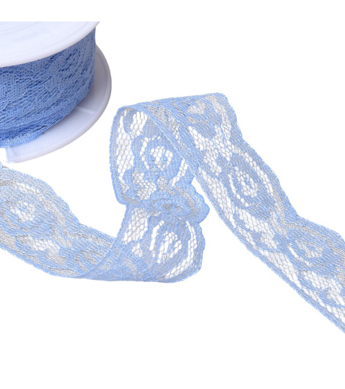 Rachel Roses Lace 28mm Lavender Blue By The Meter