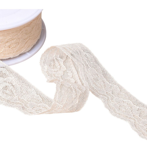 Rachel roses lace 28mm ecru per meter