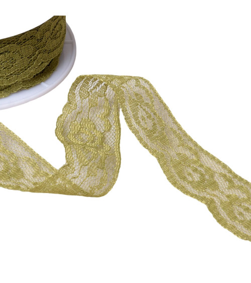 Rachel Roses Lace 28mm Khaki by the meter