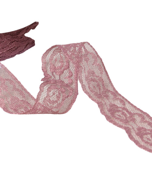 Rachel Roses Lace 28mm Old Pink By The Meter