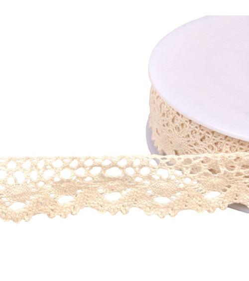 Cotton lace crown 30mm light ecru by the meter