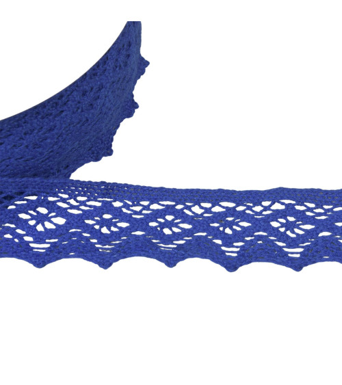 42mm royal blue diamond cotton lace by the meter