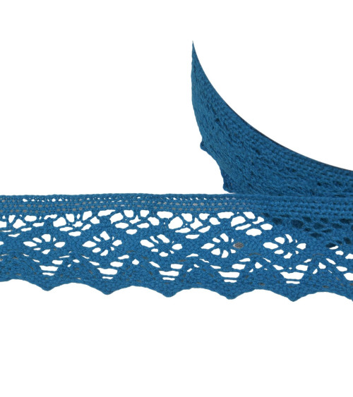 42mm duck blue diamond cotton lace by the meter