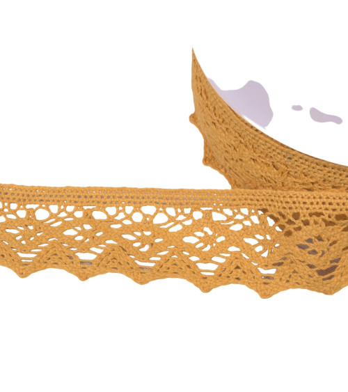 42mm mustard diamond cotton lace by the meter