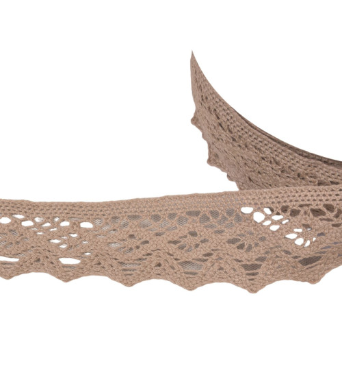 42mm taupe diamond cotton lace by the meter