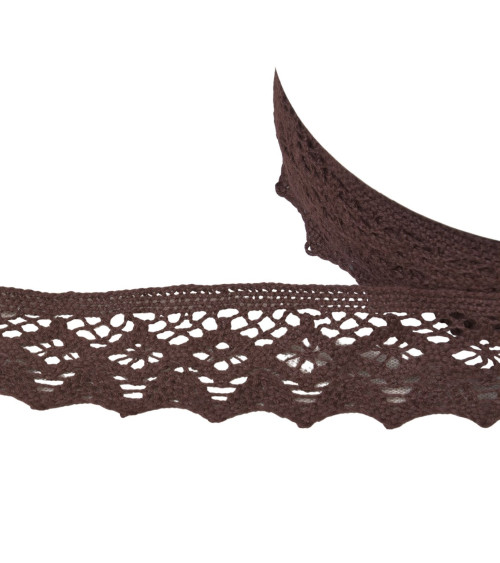 42mm dark brown diamond cotton lace by the meter