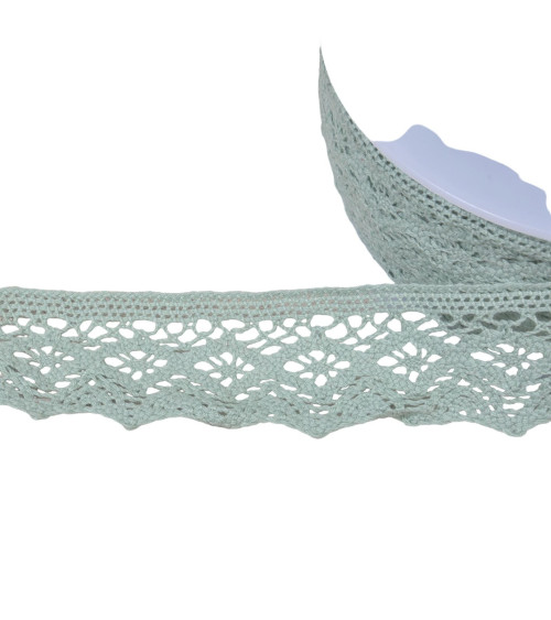 42mm almond green diamond cotton lace by the meter