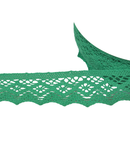 42mm bright green diamond cotton lace by the meter