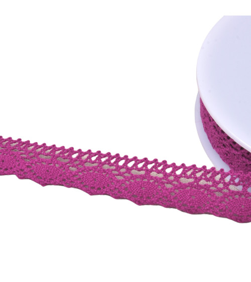 Bobine 20m dentelle coton "tortue" 20mm violet