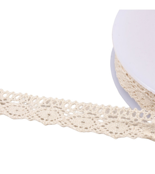 Cotton lace "turtle" 20mm light ecru by the meter