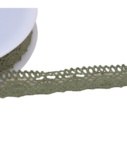 Cotton lace "turtle" 20mm khaki by the meter