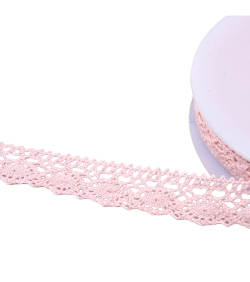 Cotton lace "turtle" 20mm light pink by the meter