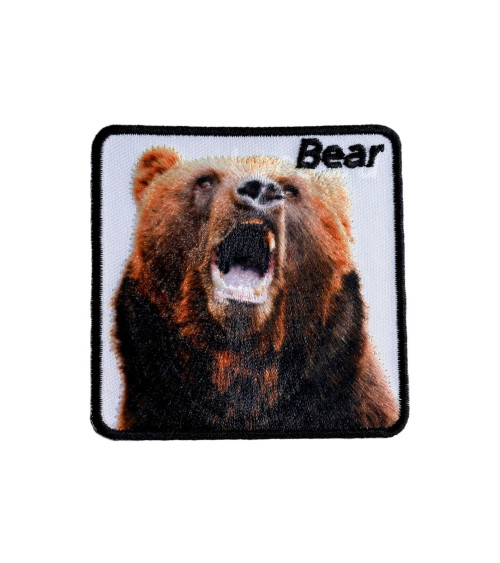 Toppa termoadesiva con orso animali selvatici 6,5 cm x 6,5 cm