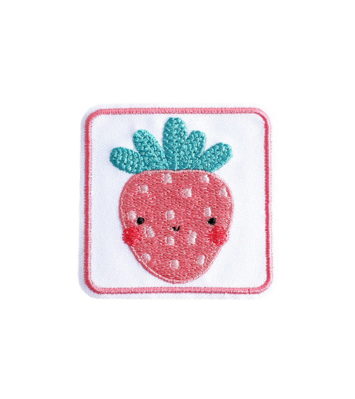 Ecusson thermocollant animaux mignons fraise 5cm x 5cm