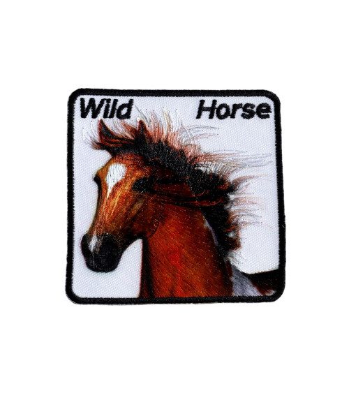 Lot de 3 écussons thermocollants animaux sauvages cheval 6,5cm x 6,5cm