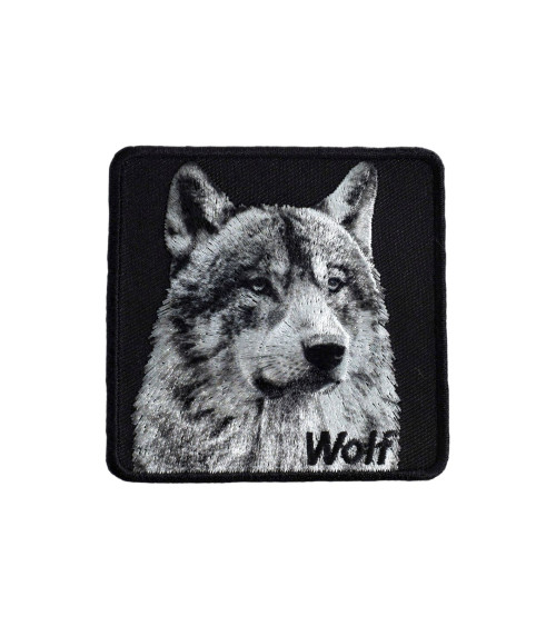 Lot de 3 écussons thermocollants animaux sauvages loup 6,5cm x 6,5cm