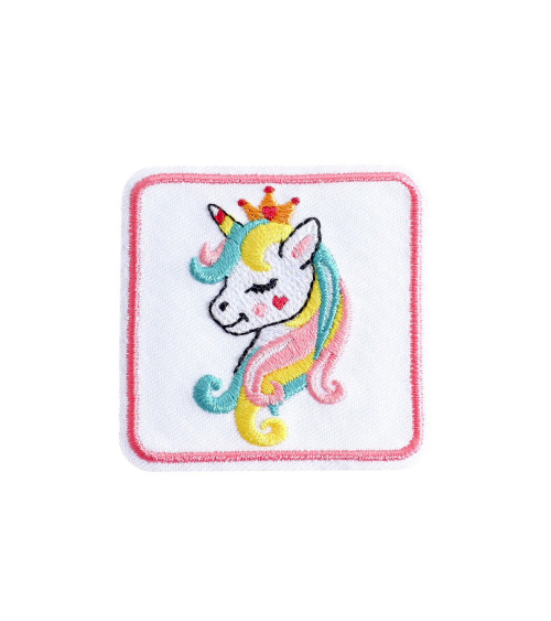 Set of 3 cute unicorn animal iron-on patches 5cm x 5cm