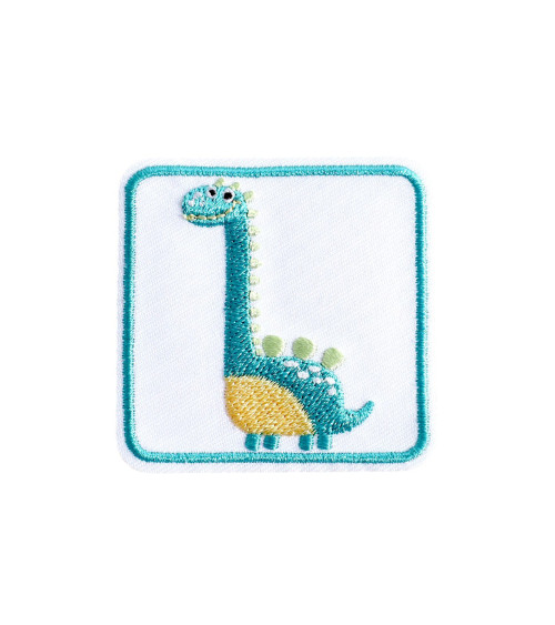 Juego de 3 lindos parches termoadhesivos de animales con forma de dinosaurio, 5 cm x 5 cm