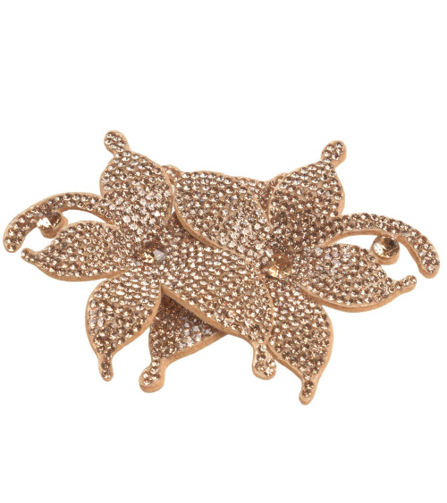 Broche de flor de strass 10cm x 7cm o